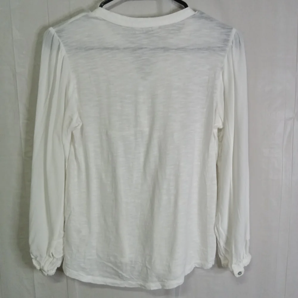 Lucky Brand White Lace Detail Boho Top Small - Picture 6 of 9
